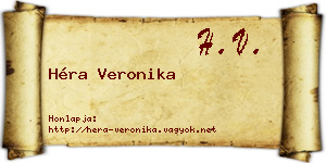 Héra Veronika névjegykártya